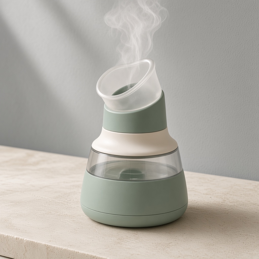 Dampfinhalator SkyInhale, Schale mit Glaskuppel